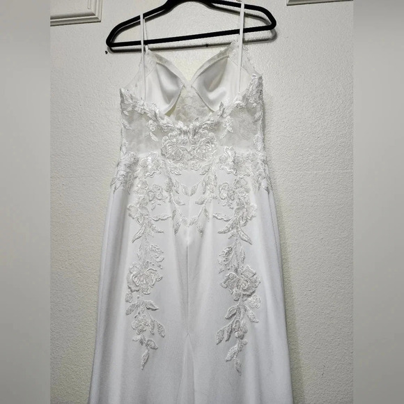 Lulus Vision of Romance White Sheer Mesh Embroidered Sequin Maxi Dress Bride - Picture 12 of 13